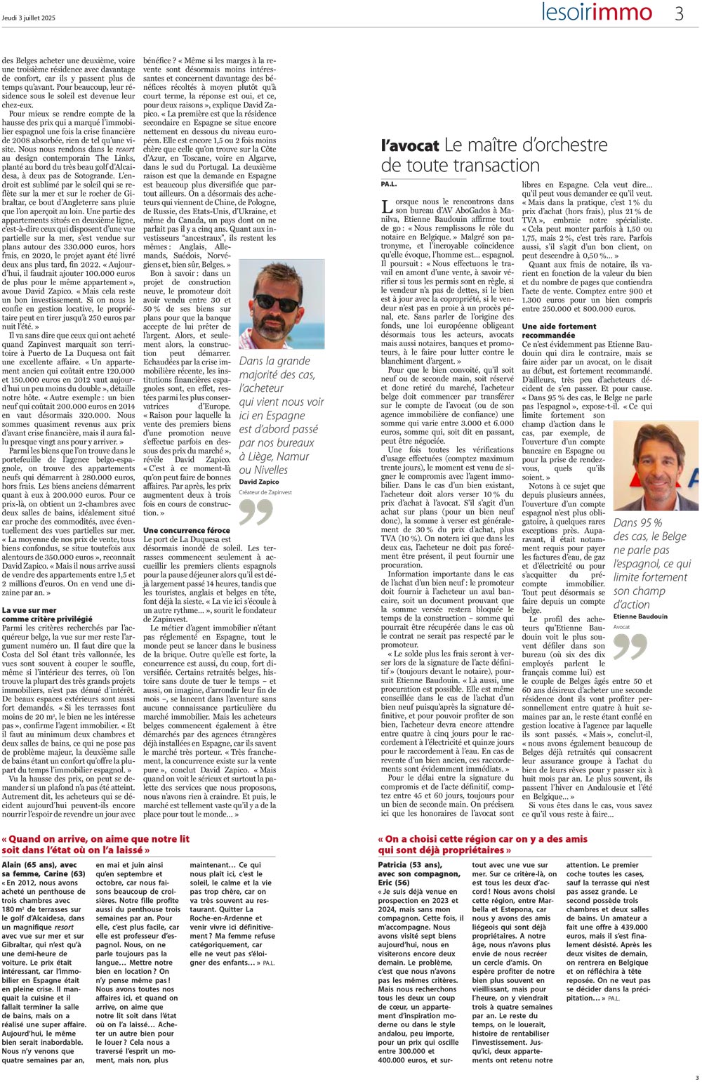 2025 07 02 LeSoir Immo 3 les belges vont tous tous tous en espagne Page